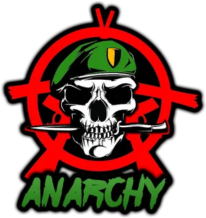 Anarchy Skullwith Beret PNG Image