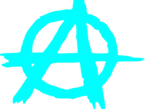 Anarchy Symbol Aqua Background PNG Image