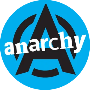 Anarchy Symbol Blue Background PNG Image