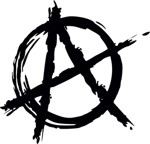 Anarchy Symbol Grunge Style PNG Image