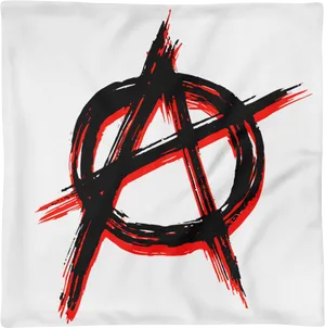 Anarchy Symbol Red Black Paint Splash PNG Image