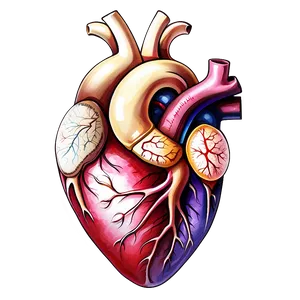 Anatomical Heart Watercolor Png Hhx PNG Image