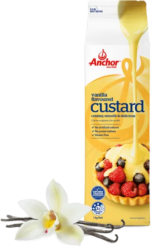 Anchor Vanilla Flavoured Custard Packaging PNG Image