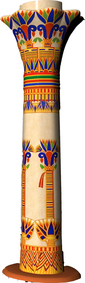 Ancient Egyptian Style Decorative Pillar PNG Image