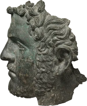 Ancient Roman Bronze Bust PNG Image