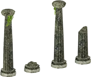 Ancient Stone Pillars Variations PNG Image