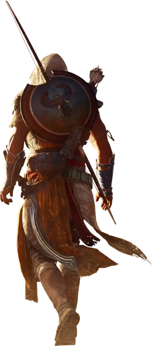 Ancient Warrior Readyfor Battle PNG Image