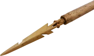 Ancient Wooden Spear Isolated PNG Image