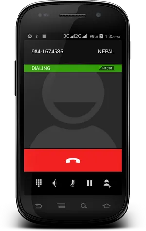 Android Phone Dialing Screen PNG Image