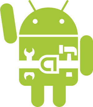 Android Robot Repair Logo PNG Image