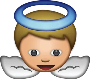 Angel_ Emoji_with_ Halo_and_ Wings PNG Image