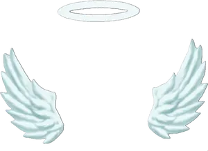 Angel Haloand Wings Graphic PNG Image