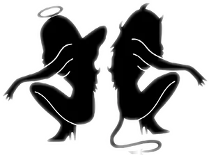 Angeland Devil Silhouette Contrast PNG Image