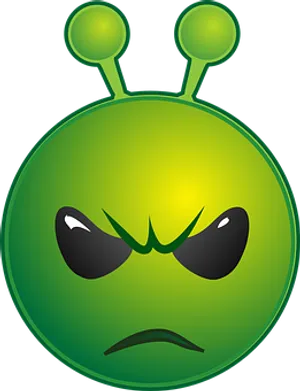 Angry Alien Emoji Graphic PNG Image