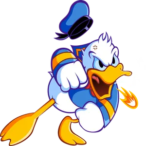 Angry Animated Duck Character PNG Image