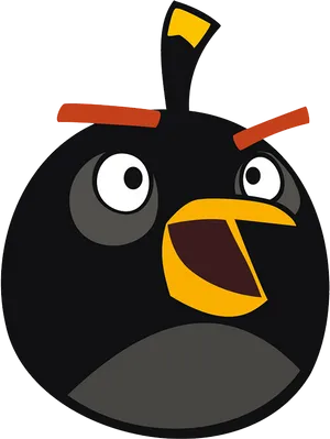 Angry Birds Black Bird Graphic PNG Image