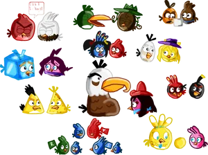 Angry_ Birds_ Character_ Collage PNG Image