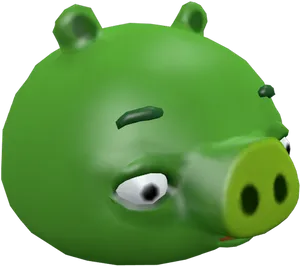 Angry Birds Green Pig Character PNG Image