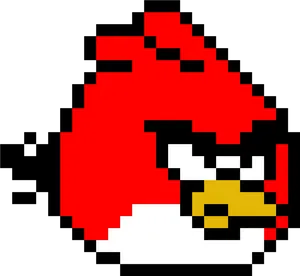 Angry Birds Red Bird Pixel Art PNG Image