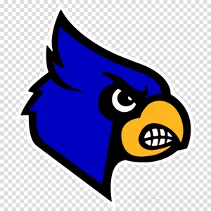 Angry Blue Cardinal Logo PNG Image