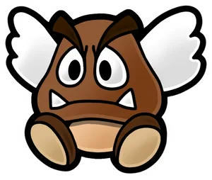 Angry Brown Creature Illustration PNG Image