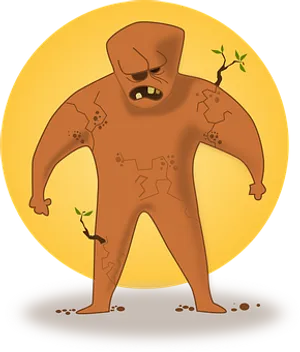 Angry Brown Monster Cartoon PNG Image