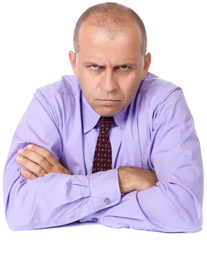 Angry Businessman Arms Crossed PNG Image