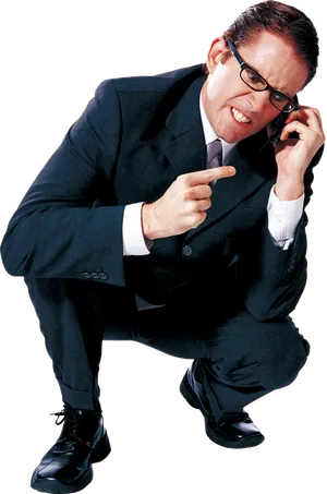 Angry Businessman On Phone.png PNG Image