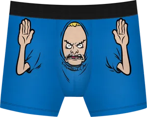 Angry Cartoon Face Boxer Shorts PNG Image