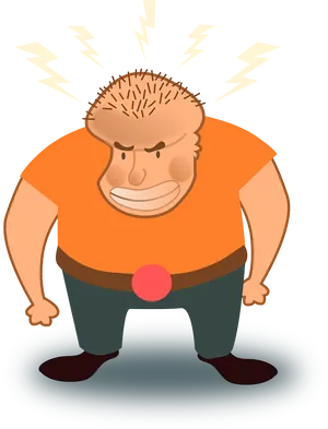 Angry Cartoon Man Illustration PNG Image