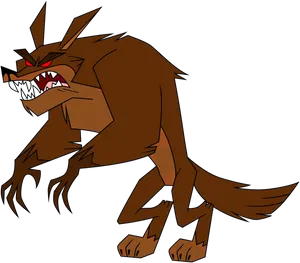 Angry Cartoon Werewolf PNG Image