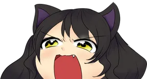 Angry Cat Girl Meme.png PNG Image