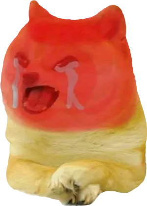 Angry Doge Meme Red Aura.jpg PNG Image