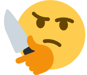 Angry Emoji Holding Knife PNG Image