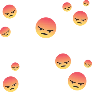 Angry Facebook Emoji Pattern PNG Image