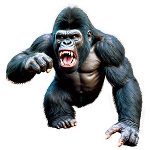 Angry Gorilla Vector Art Png 06252024 PNG Image