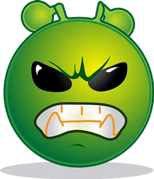 Angry Green Alien Graphic PNG Image