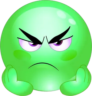 Angry Green Emoji.png PNG Image