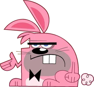 Angry Pink Cartoon Bunny PNG Image