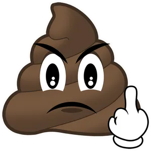 Angry Poop Emoji Gesture PNG Image