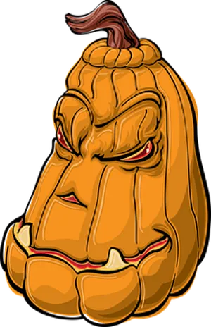 Angry Pumpkin Cartoon Vector PNG