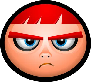 Angry Red Haired Cartoon Character PNG Image