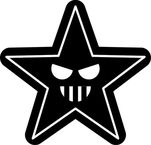 Angry Star Logo Blackand White PNG Image