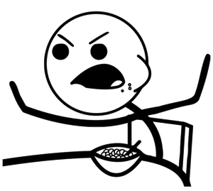 Angry Stick Figure Eating Cereal PNG Image