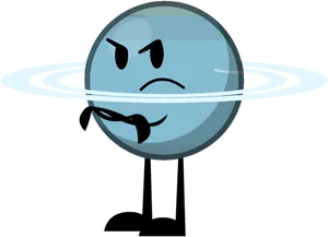 Angry Uranus Cartoon Character PNG Image