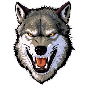 Angry Wolf Face Graphic Png Pdm1 PNG Image