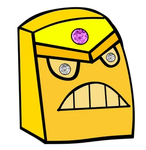 Angry Yellow Cartoon Face PNG Image