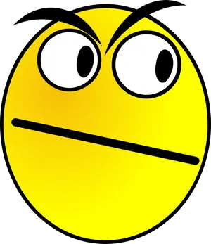 Angry Yellow Emoji Face PNG Image