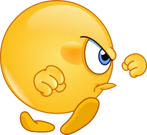 Angry Yellow Emoji Fist Clenched PNG Image