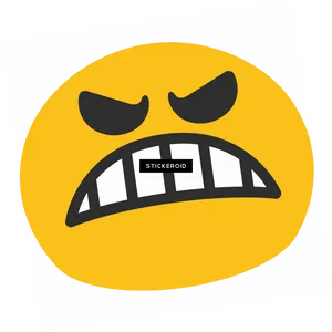 Angry Yellow Emoji Graphic PNG Image